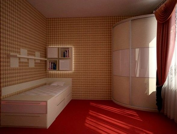 радиусный шкаф-купе для спальни