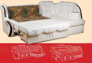 Схема и размеры углового дивана "Марсель"