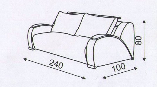 Схема размеров дивана "Маэстро"