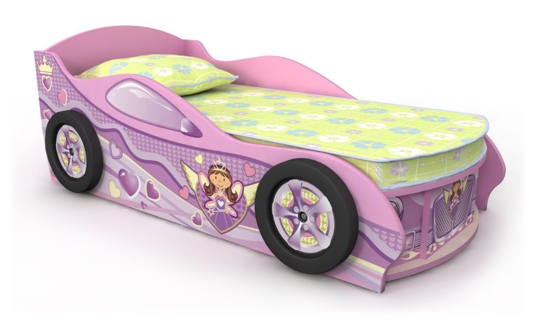 кровать-машинка для девочек Pink